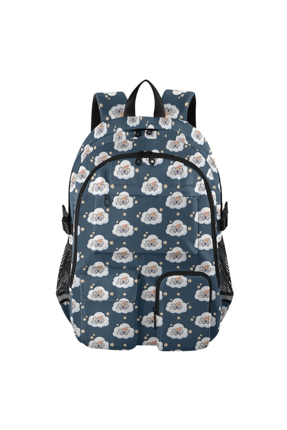 Sloth Sleeping Pattern Pattern Backpack for School 14Laptop Compatible with Reflective Safety Strips