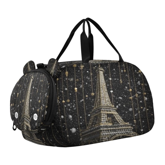DIXRUYEE Snowy Tower Scale Duffel Bag With Ventilated Shoe Pocket & Adjustable Strap for Gym, Dance & Travel