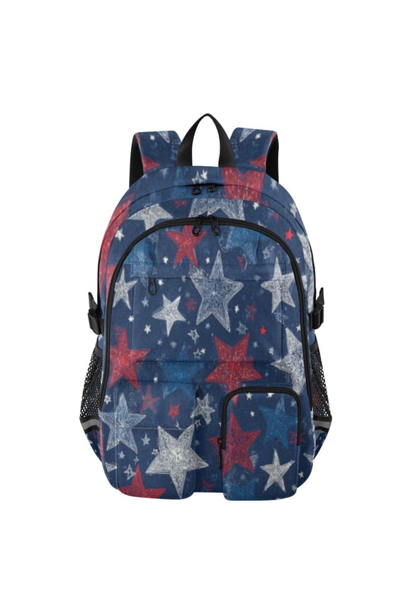 Star - Spangled Night Sky Backpack for School 14Laptop Compatible with Reflective Safety Strips