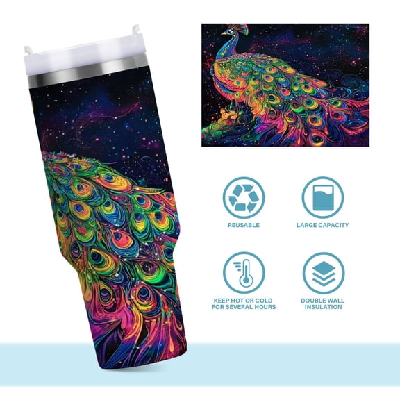 DIXRUYEE Steel Water Bottles Tumbler Creative Galactic Majesty Pattern 40oz/30oz