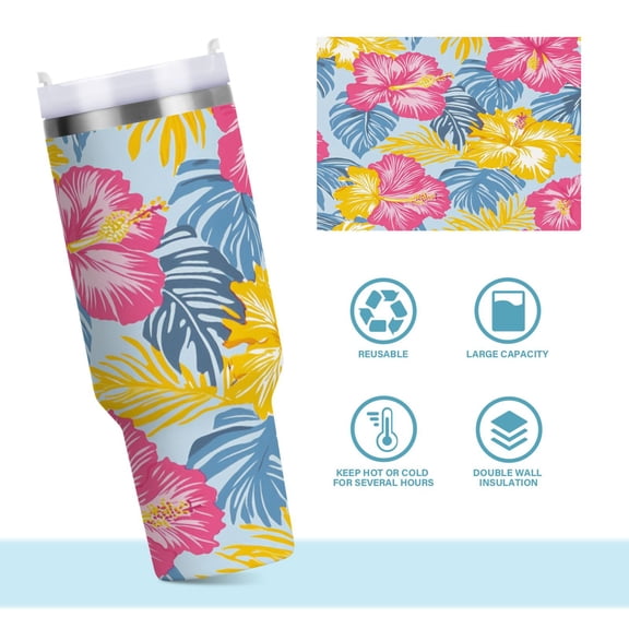 DIXRUYEE Steel Water Bottles Tumbler Creative Island Dreams Pattern 40oz/30oz