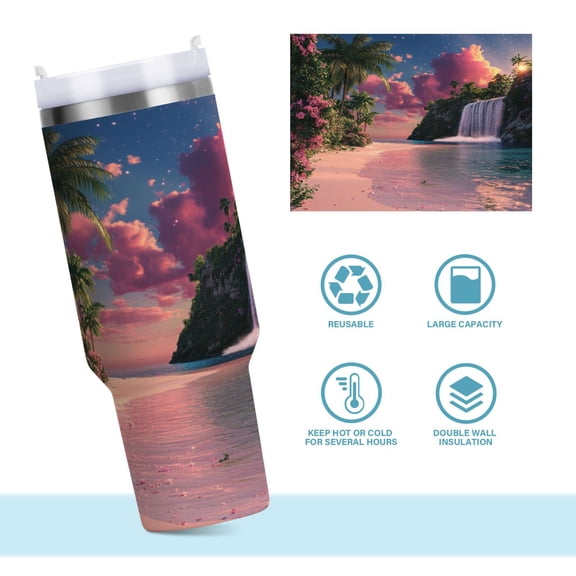 DIXRUYEE Steel Water Bottles Tumbler Creative Paradise Falls Pattern 40oz/30oz