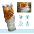thumbnail image 1 of DIXRUYEE Steel Water Bottles Tumbler Creative Radiant Cat Pattern 40oz/30oz, 1 of 9
