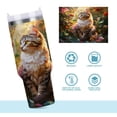 thumbnail image 1 of DIXRUYEE Steel Water Bottles Tumbler Creative Radiant Feline in Bloom Pattern 40oz/30oz, 1 of 9