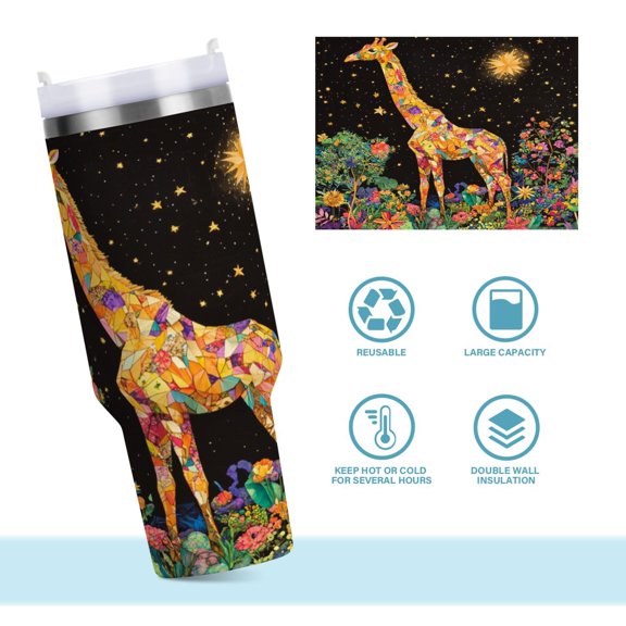 DIXRUYEE Steel Water Bottles Tumbler Creative Starlit Serenade Pattern 40oz/30oz
