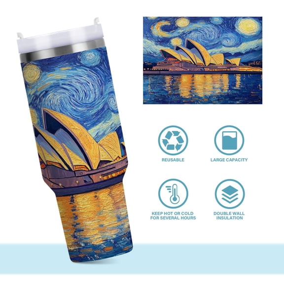 DIXRUYEE Steel Water Bottles Tumbler Creative Starry Echoes Pattern 40oz/30oz
