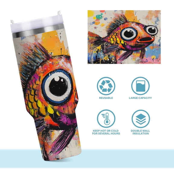 DIXRUYEE Steel Water Bottles Tumbler Creative Whimsical Wonder Pattern 40oz/30oz