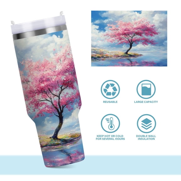 DIXRUYEE Steel Water Bottles Tumbler Creative Whispers Of Spring Pattern 40oz/30oz