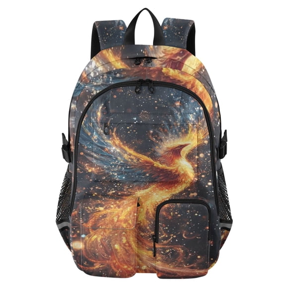 DIXRUYEE Stellar Phoenix Backpack for School 14Laptop Compatible with Reflective Safety Strips