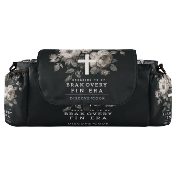 DIXRUYEE Stroller Organizer Black Mosaic Printed