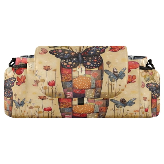 DIXRUYEE Stroller Organizer Blooming Mosaic Printed