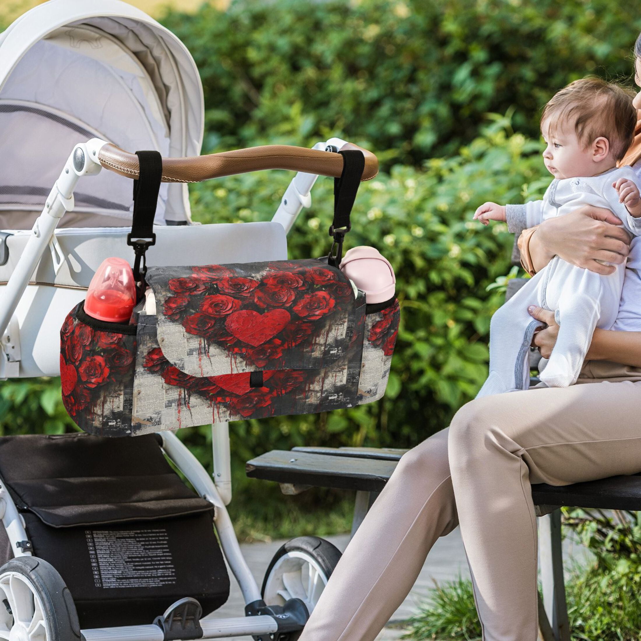 DIXRUYEE Stroller Organizer Blooms Of Affection Printed