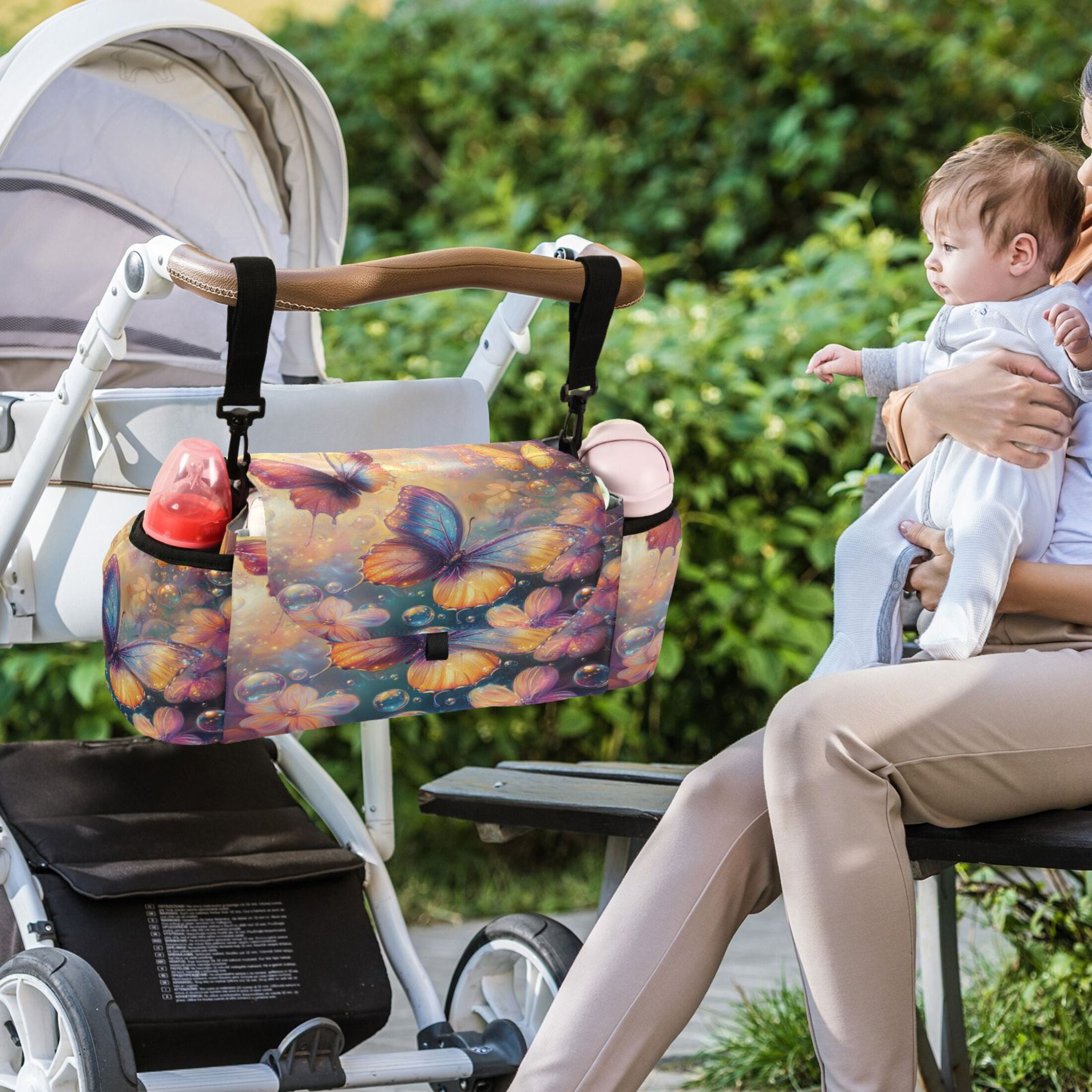 DIXRUYEE Stroller Organizer Butterfly Serenade Printed