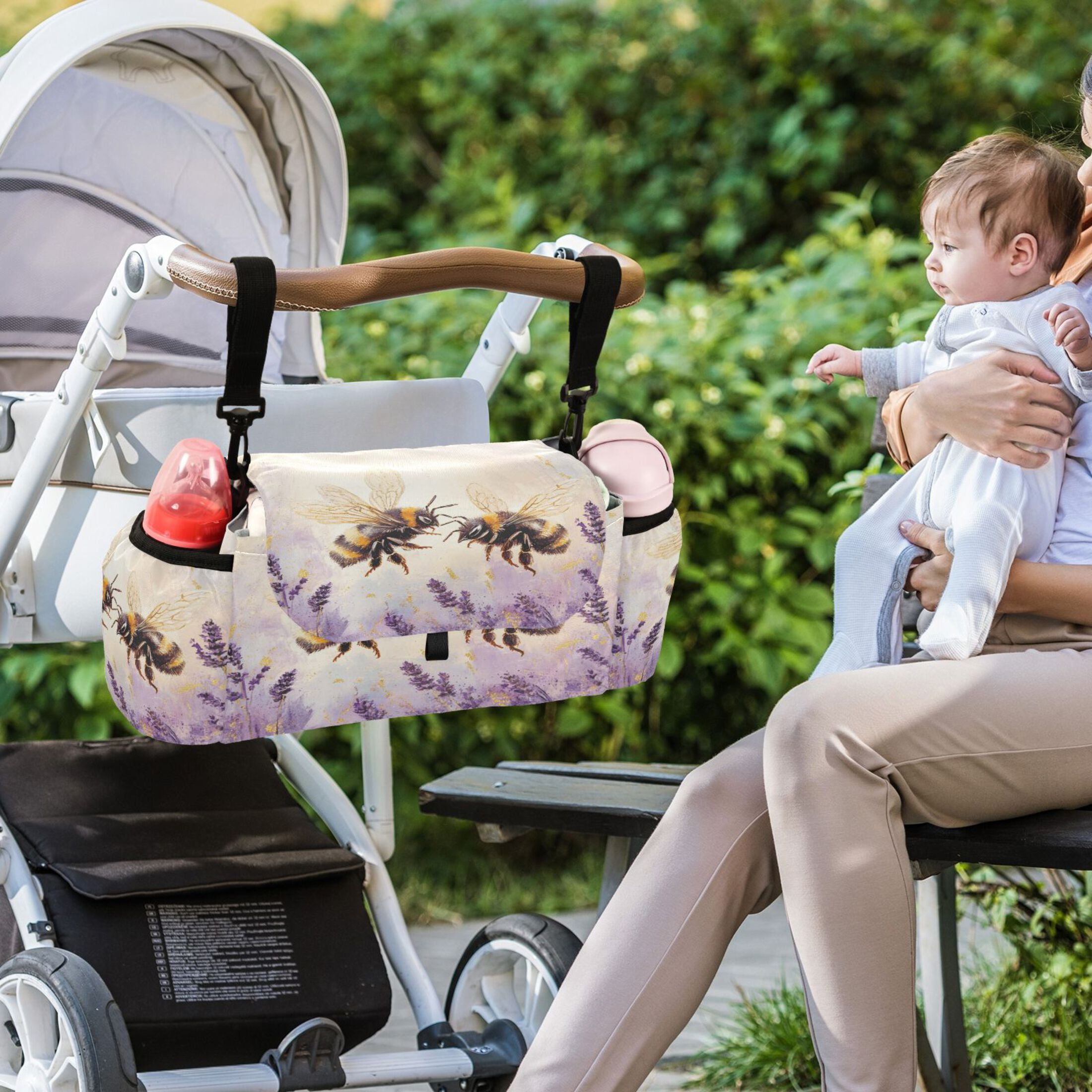 DIXRUYEE Stroller Organizer Buzzing Harmony Printed
