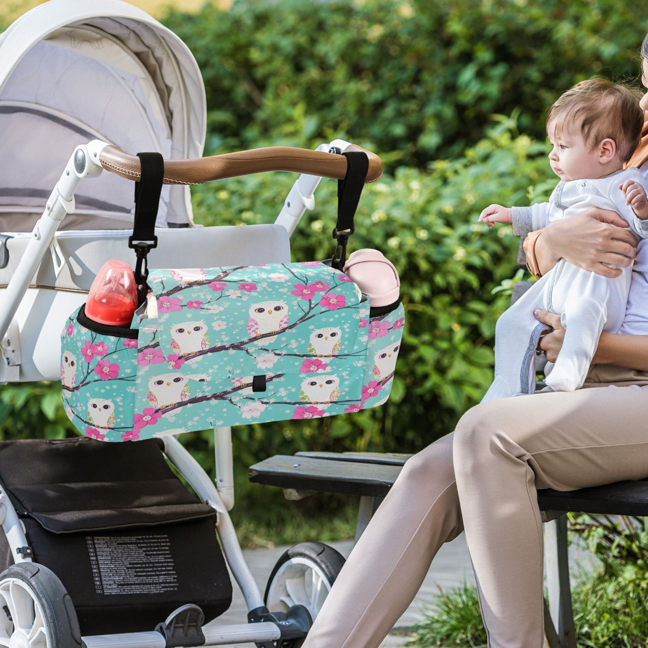 DIXRUYEE Stroller Organizer Charming Owl Trio Printed