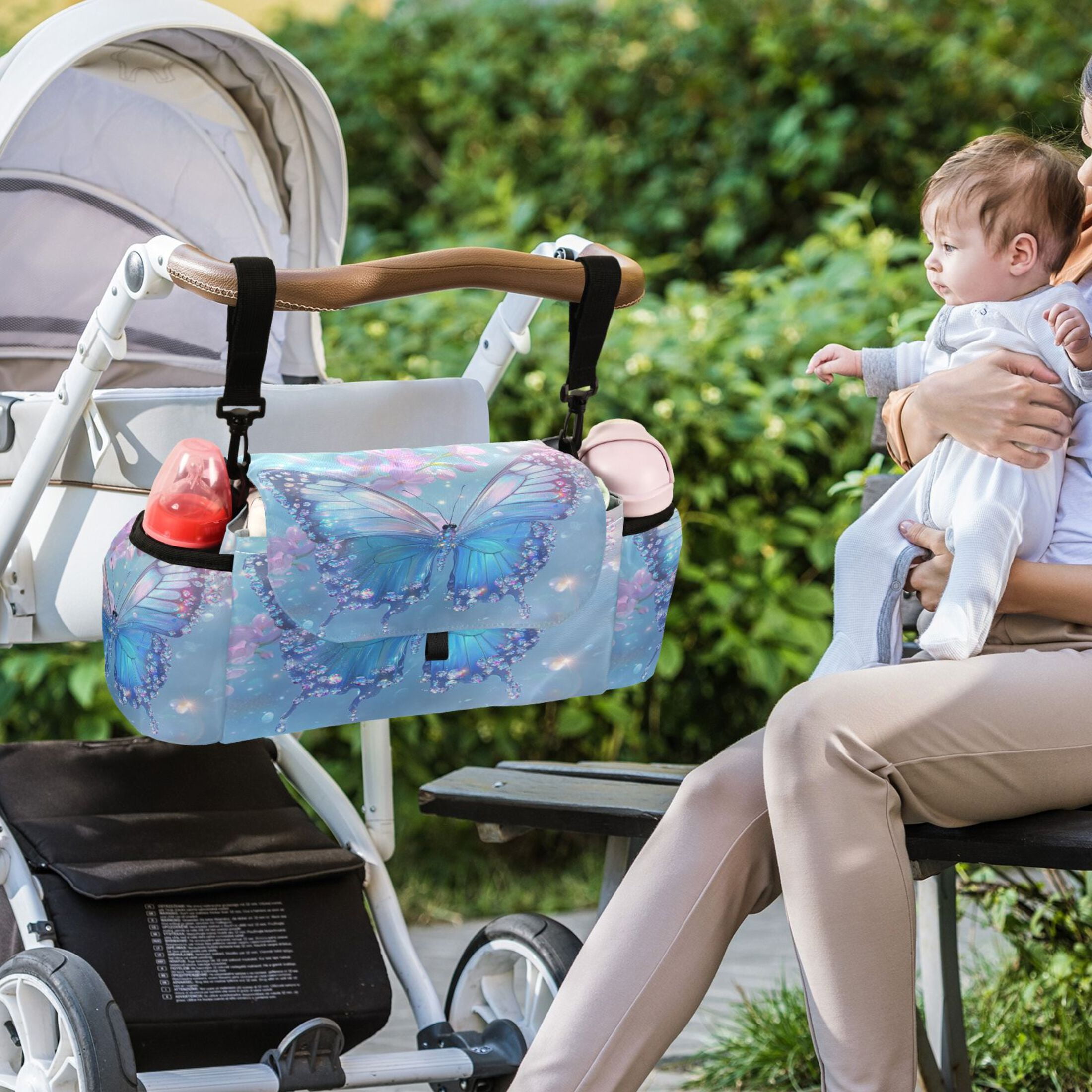 DIXRUYEE Stroller Organizer Crystal Wings Printed