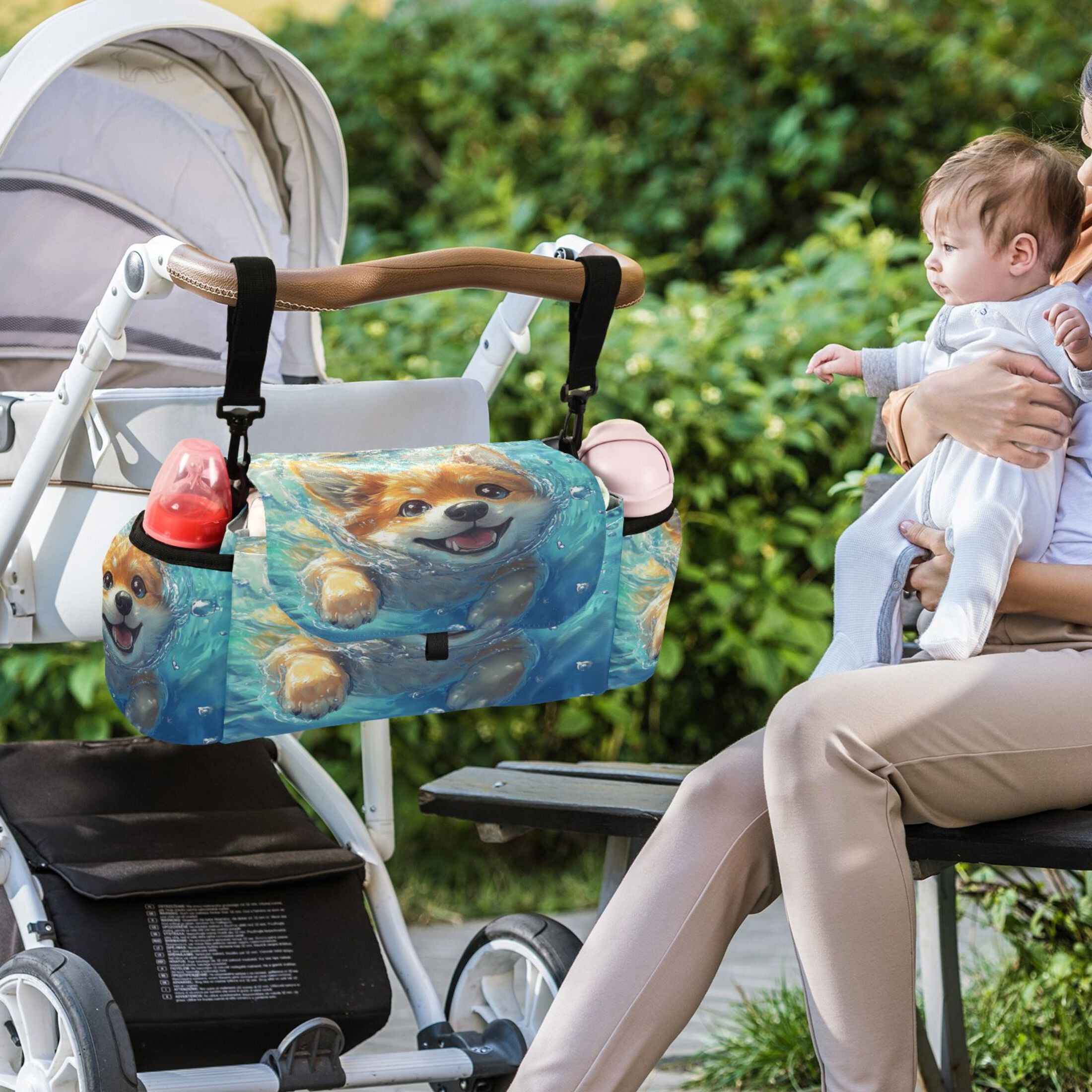 DIXRUYEE Stroller Organizer Curious Little Tiger Printed