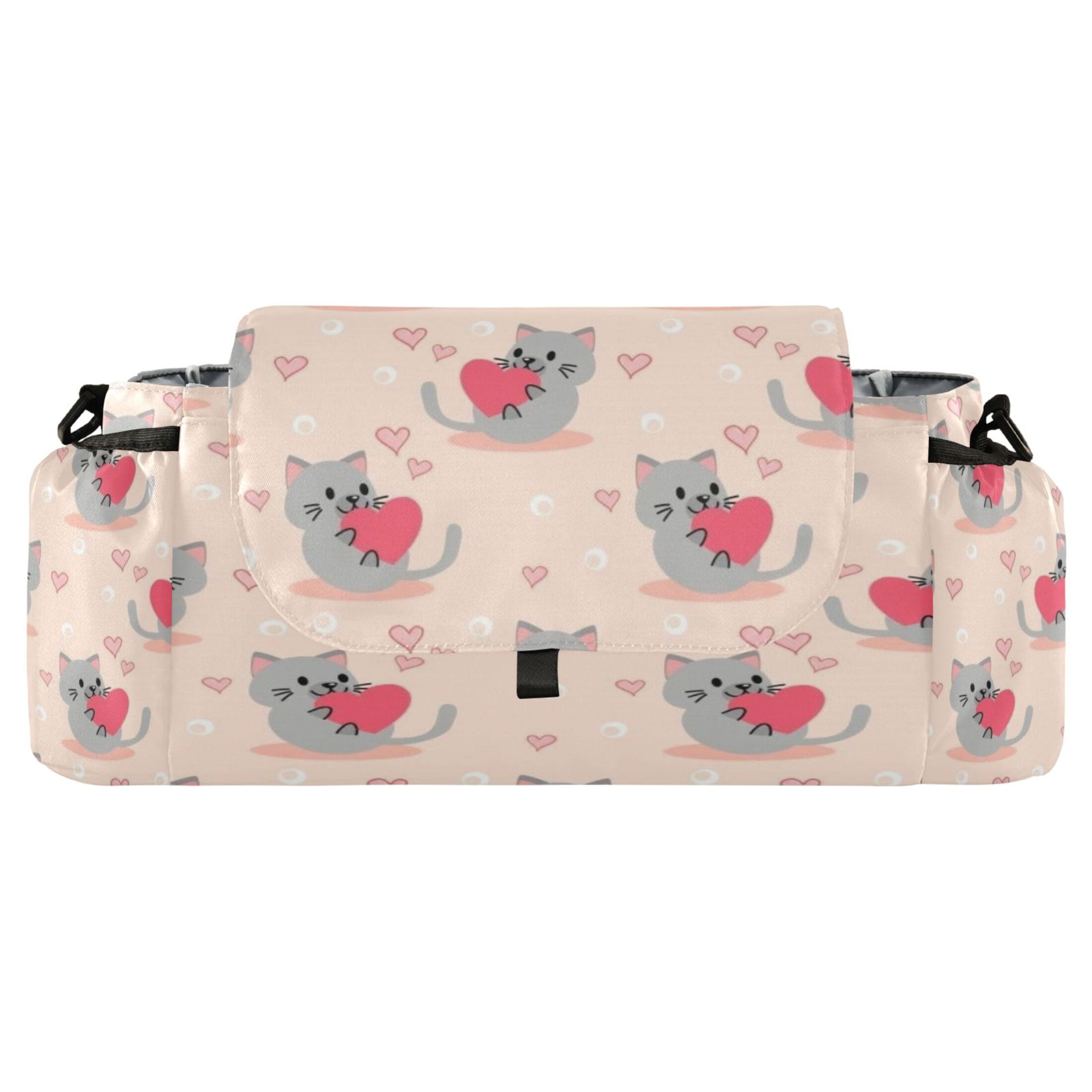 DIXRUYEE Stroller Organizer Cute Cat Heart Printed