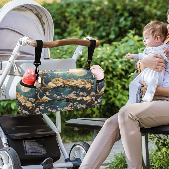 DIXRUYEE Stroller Organizer Dreamy Kittens in Blossom Printed