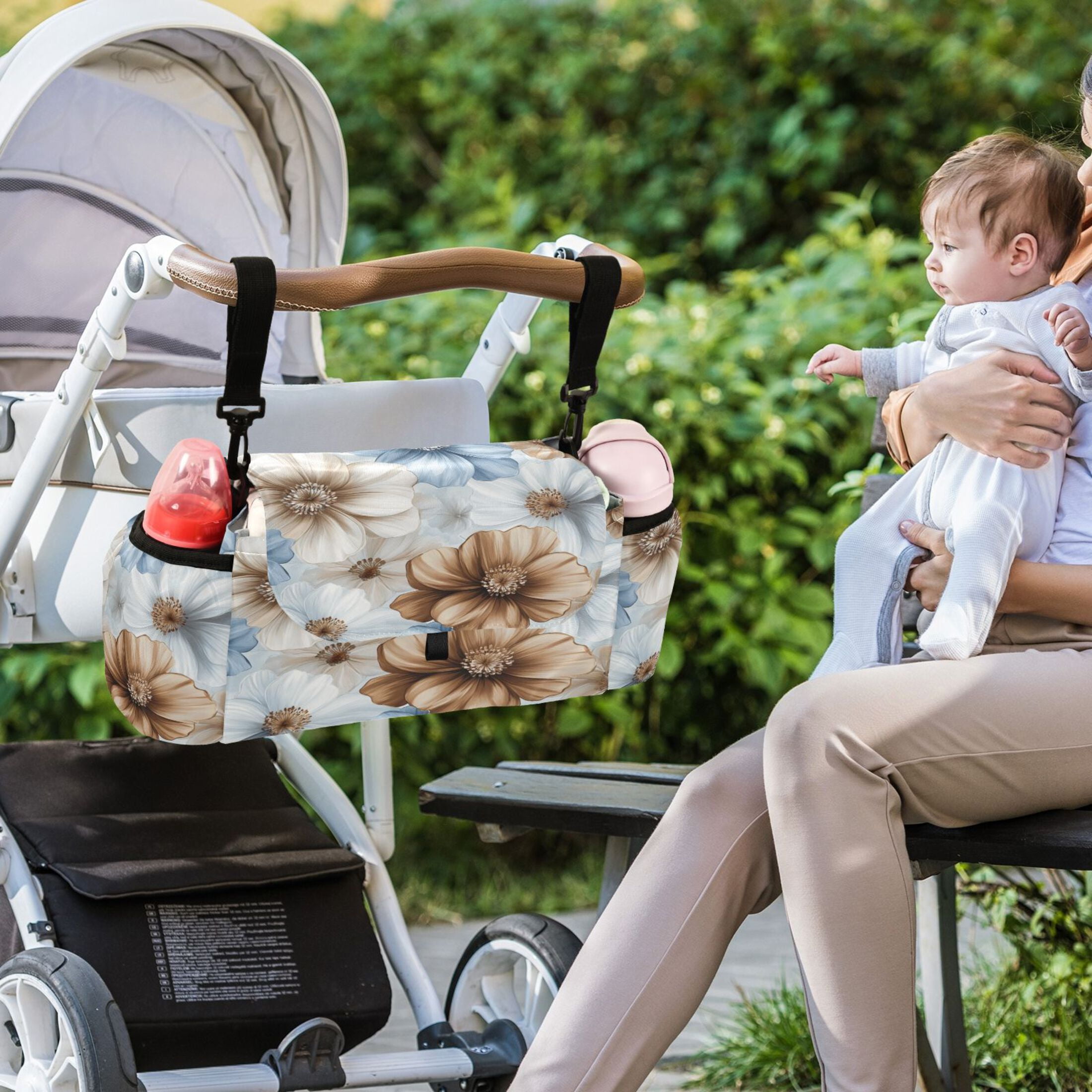 DIXRUYEE Stroller Organizer Floral Serenade Printed