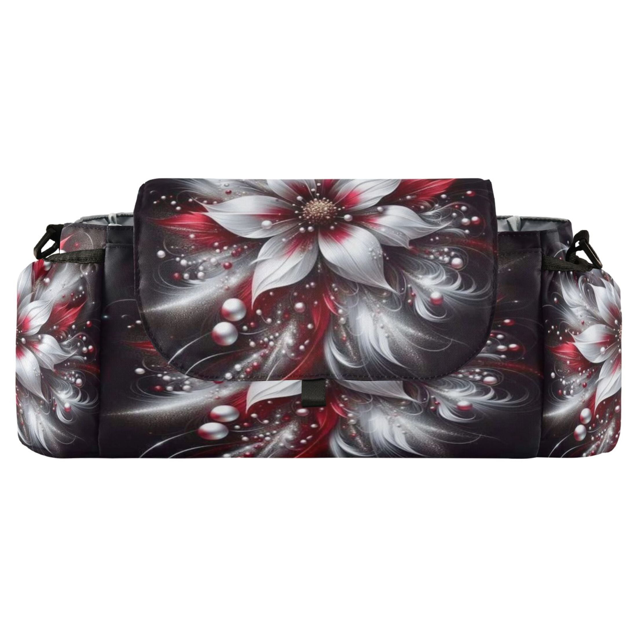 DIXRUYEE Stroller Organizer Flurry Of White Petals Printed