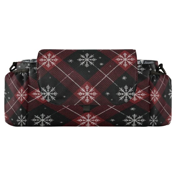 DIXRUYEE Stroller Organizer Frosty Snowflake Lattice Printed