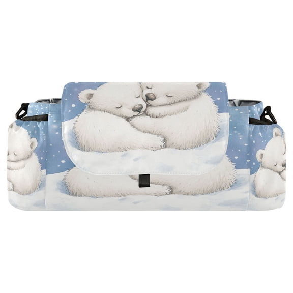 DIXRUYEE Stroller Organizer Frozen Cuddle with Polar Bears Printed
