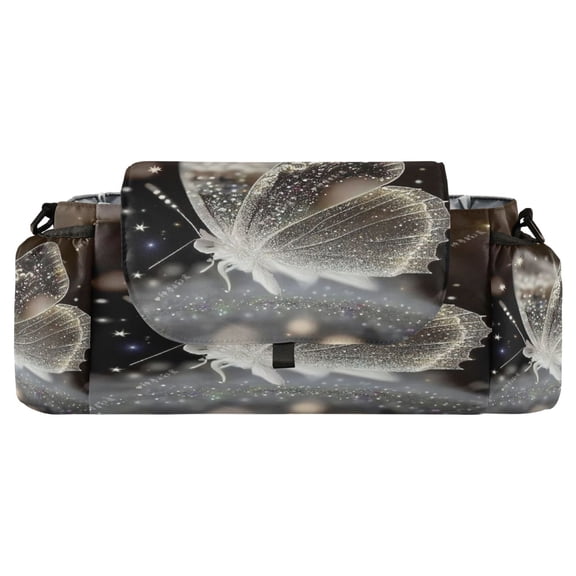 DIXRUYEE Stroller Organizer Glittering Butterfly Printed
