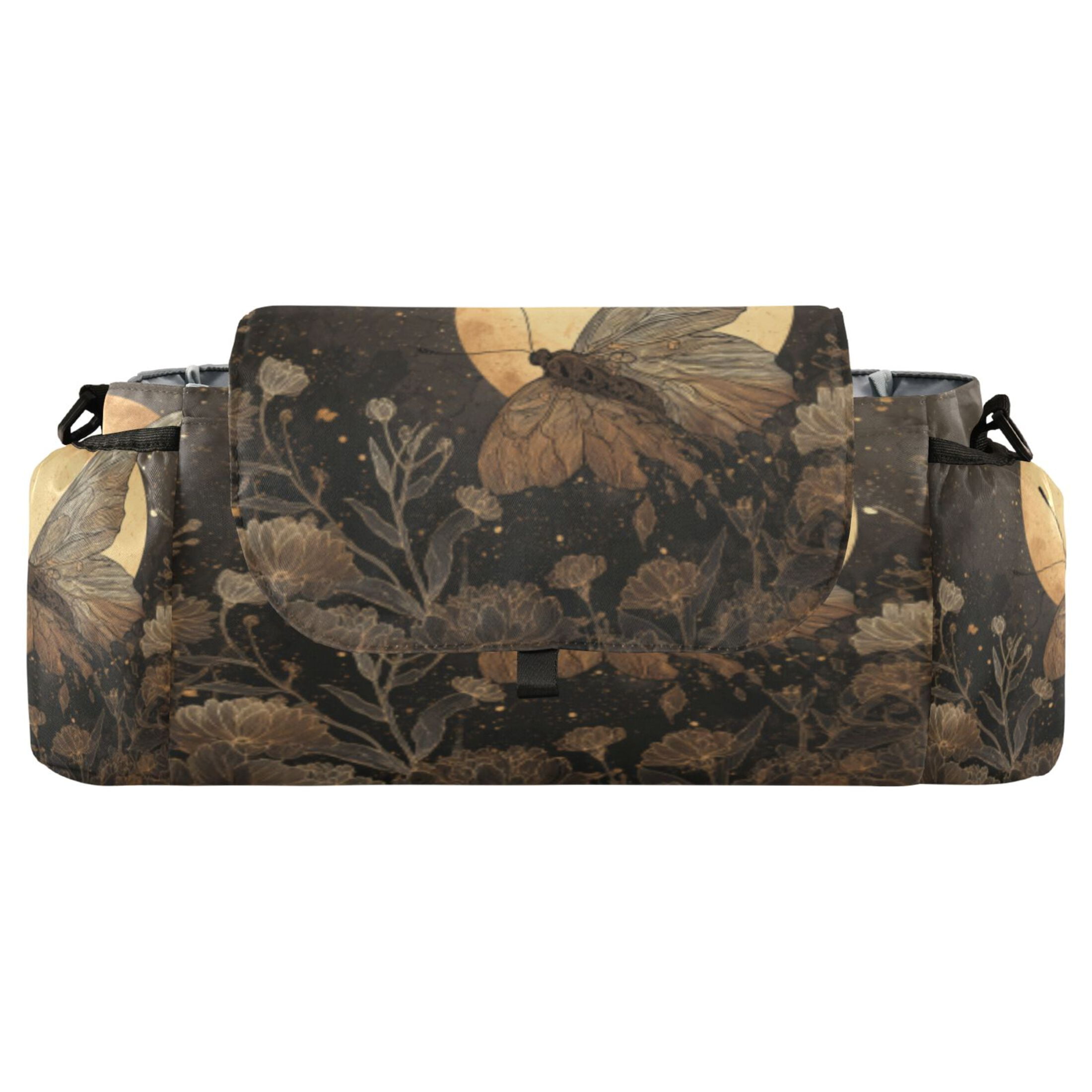 DIXRUYEE Stroller Organizer Goldlight Butterfly Printed