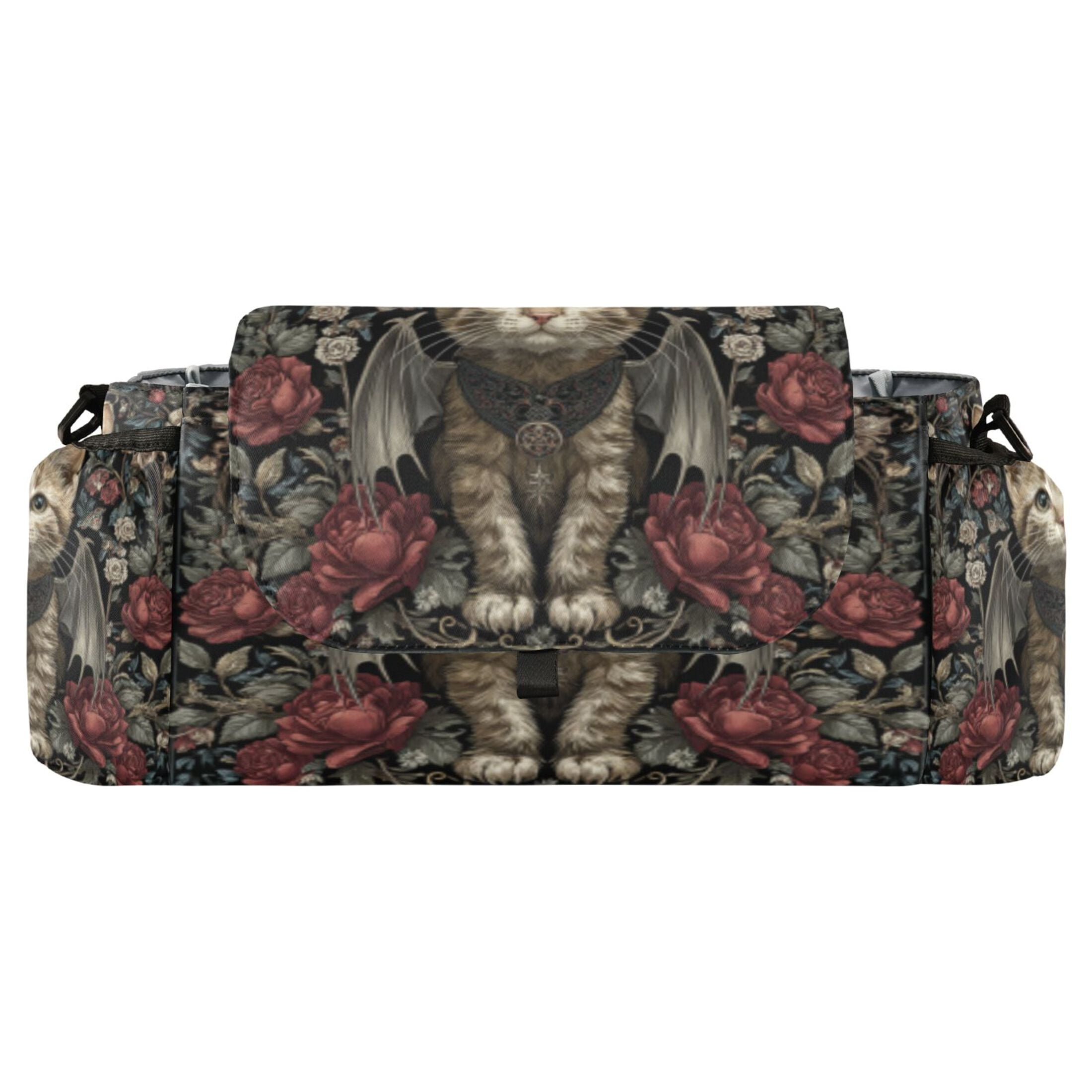 DIXRUYEE Stroller Organizer Gothic Winged Kitten Printed