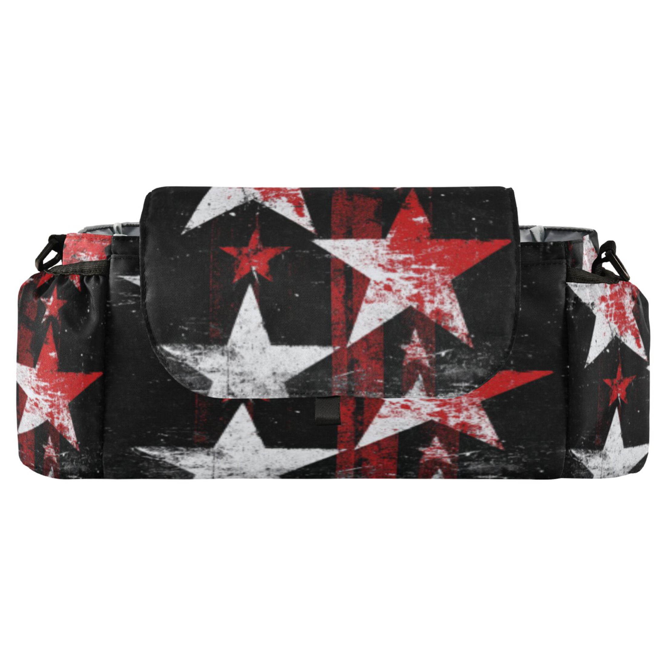DIXRUYEE Stroller Organizer Grunge Red Stars Printed