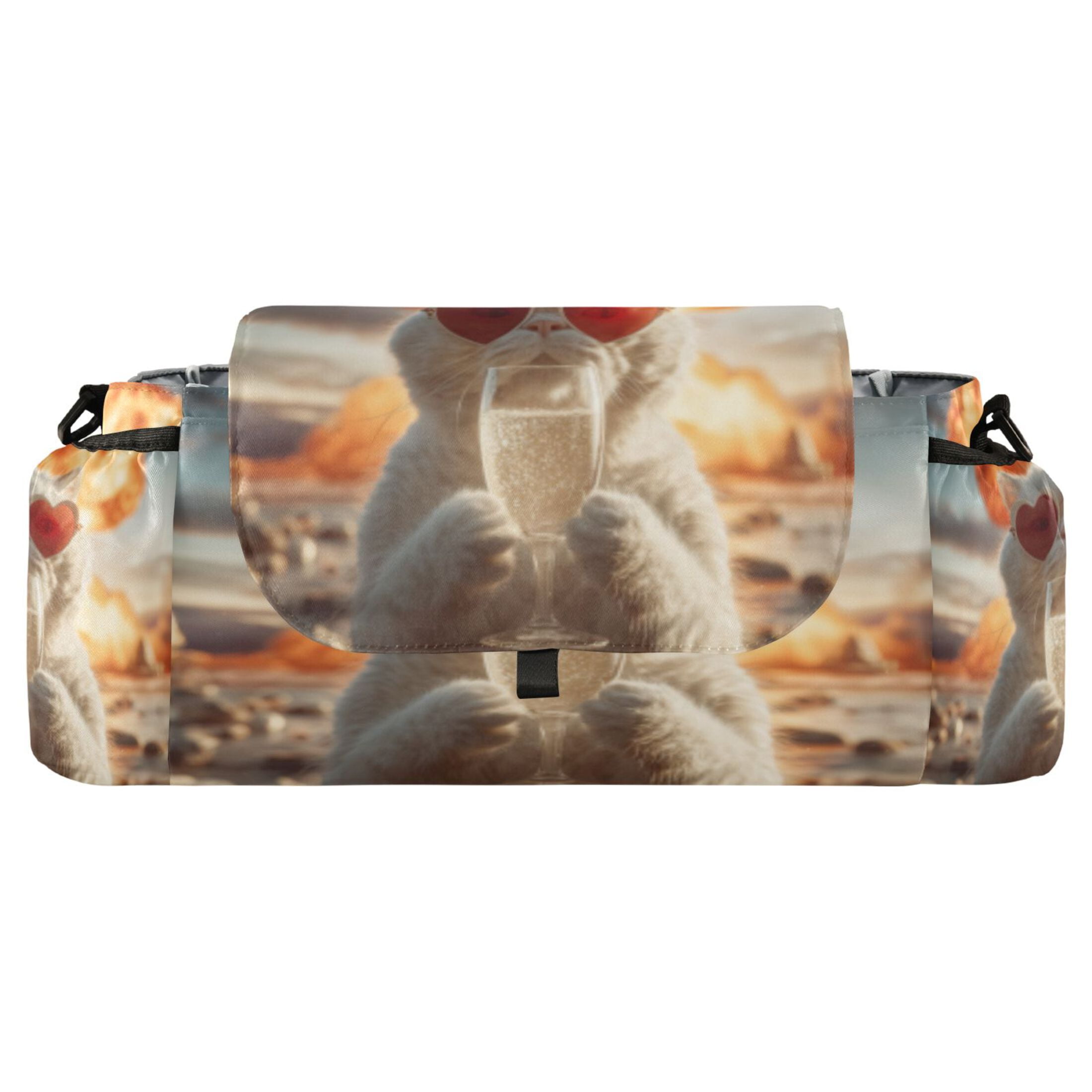 DIXRUYEE Stroller Organizer Imgi_72_ffyy4_a_white_cat_wearing_heart-shaped_sunglasses_holding_up_a__d57a97c3-63f3-445d-b6e3-2be1 Printed