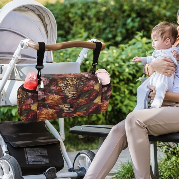 DIXRUYEE Stroller Organizer Leopard in Bloom Printed
