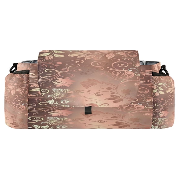 DIXRUYEE Stroller Organizer Luxurious Gold Floral Pattern Printed