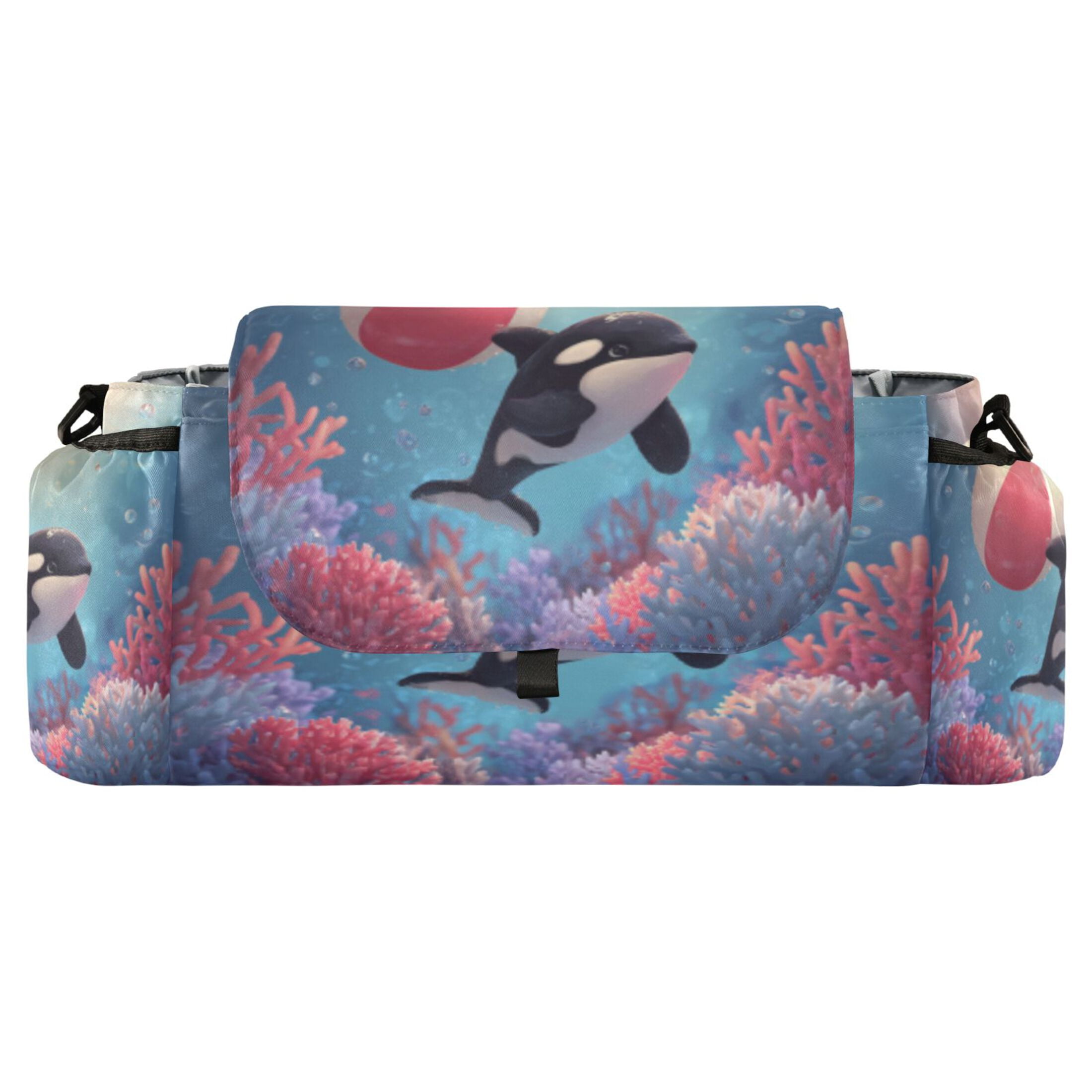 DIXRUYEE Stroller Organizer Orca Beach Ball Printed