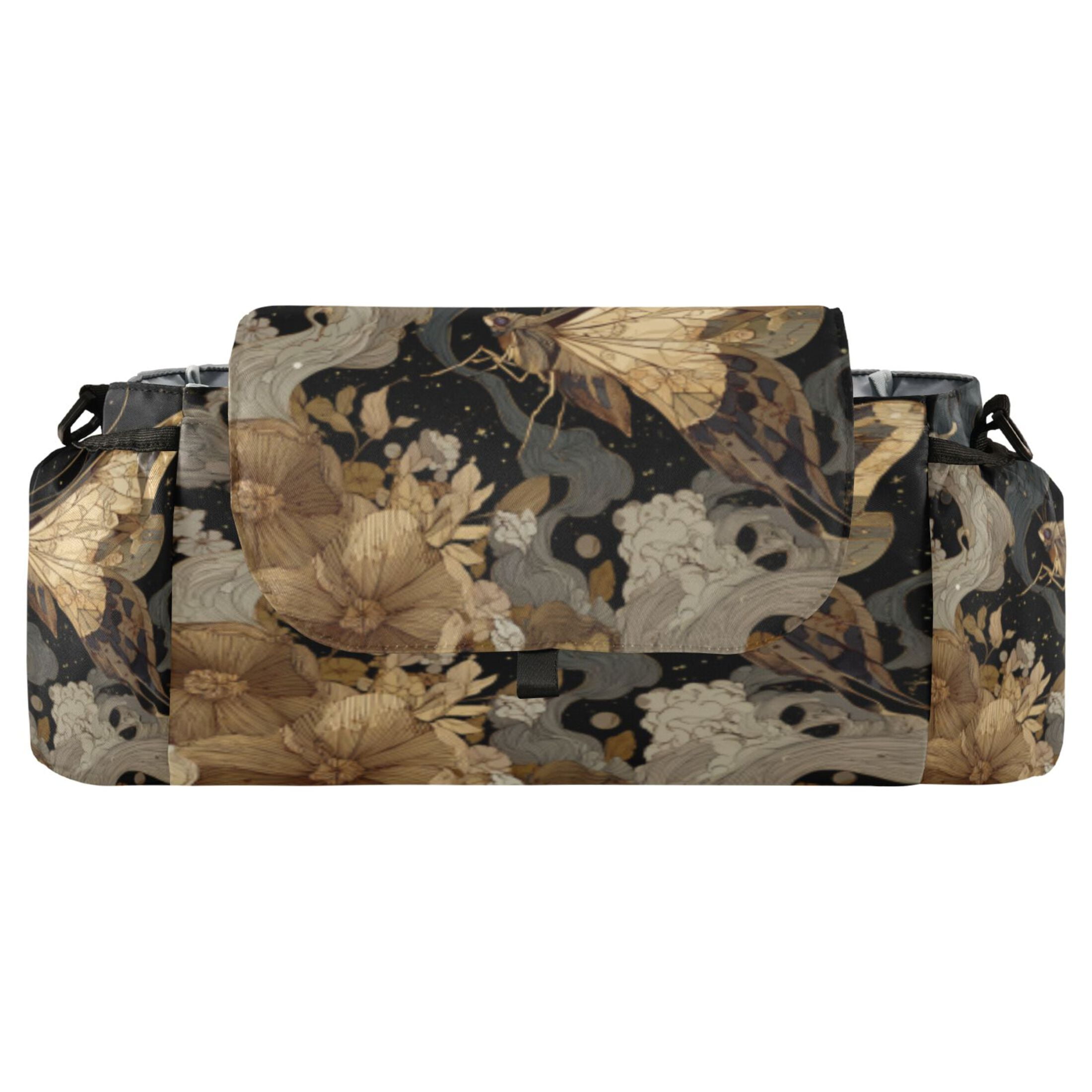 DIXRUYEE Stroller Organizer Ornate Moon Garden Printed