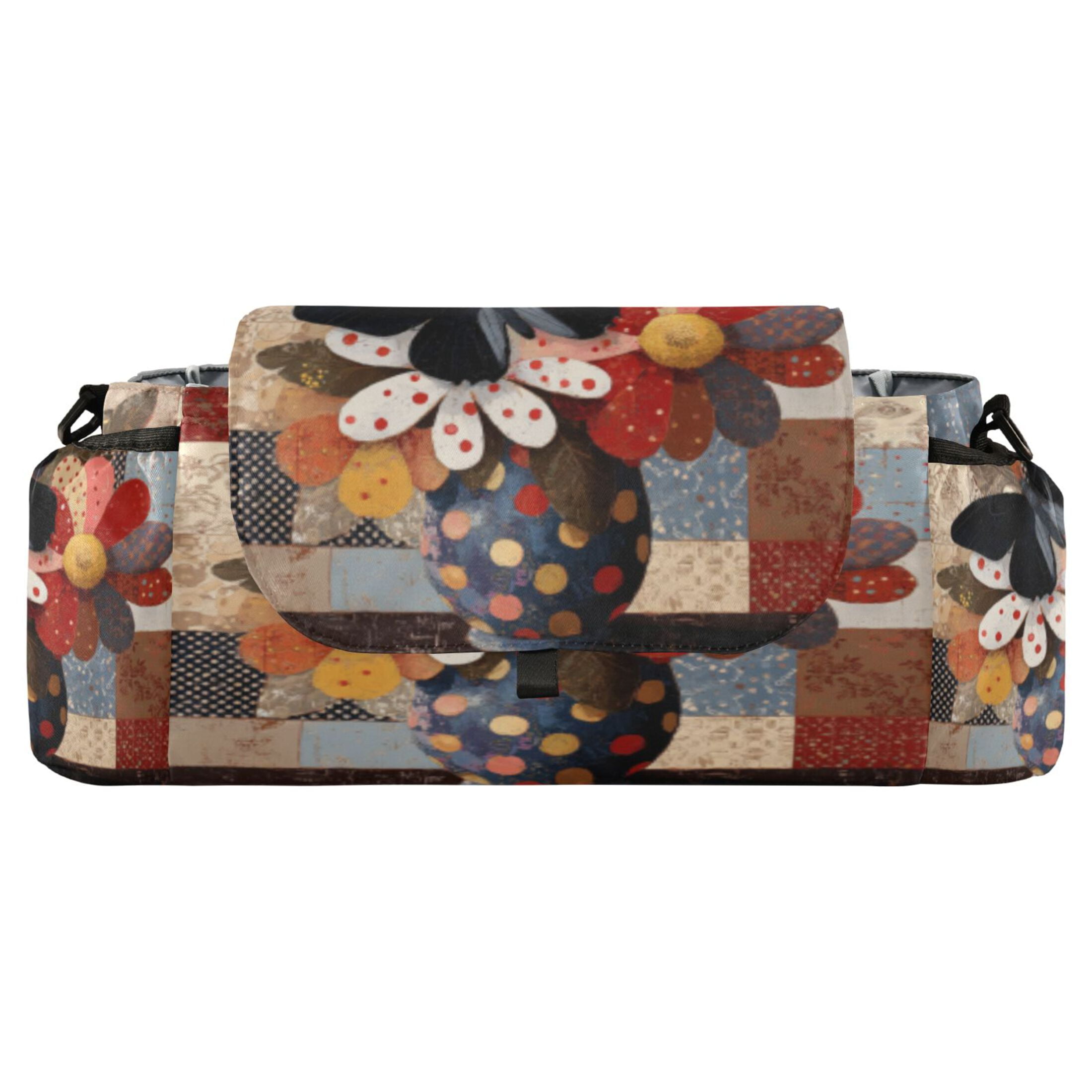 DIXRUYEE Stroller Organizer Patchwork Blossoms Printed