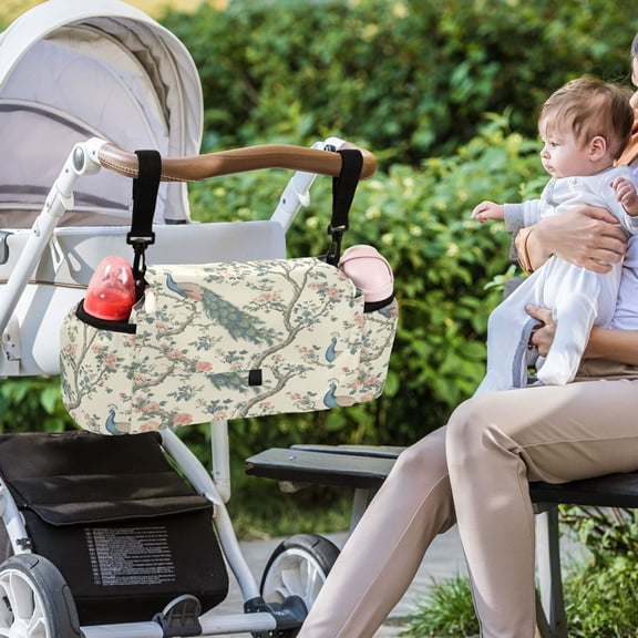 DIXRUYEE Stroller Organizer Peacock Paradise Printed