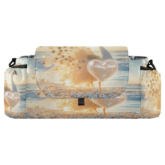 DIXRUYEE Stroller Organizer Peacock's Radiance Printed