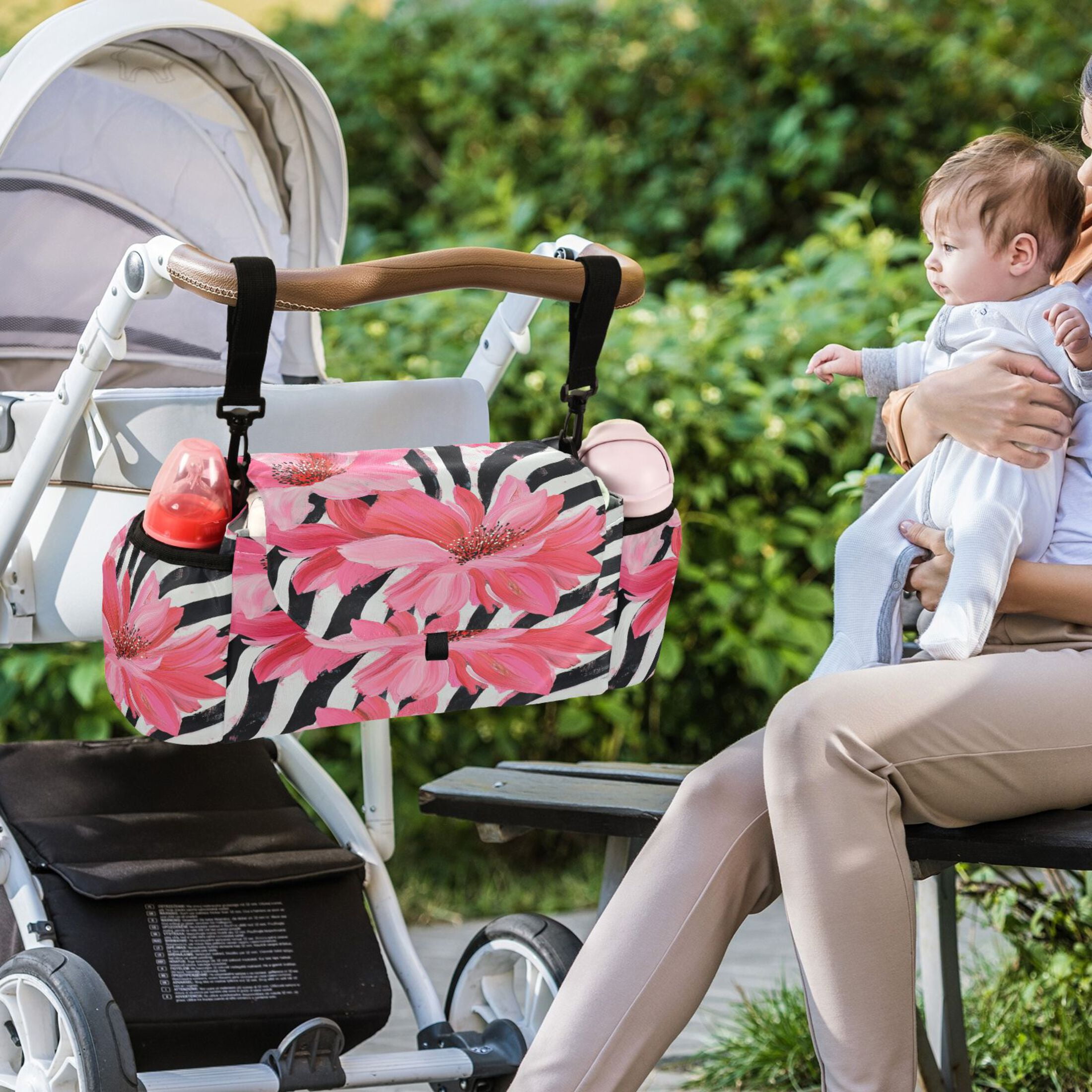 DIXRUYEE Stroller Organizer Petal Symphony Printed