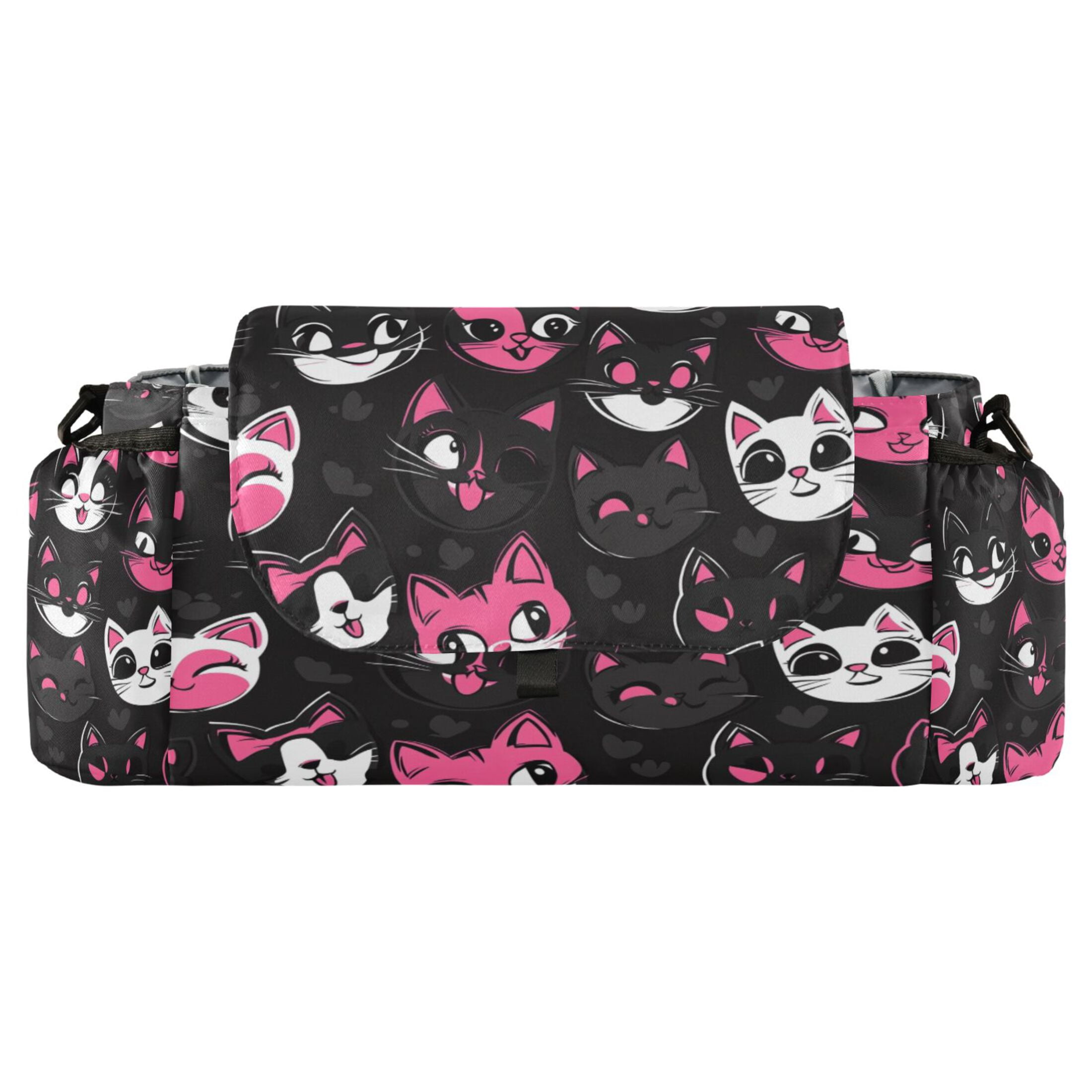 DIXRUYEE Stroller Organizer Playful Cat Pattern Printed