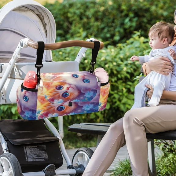 DIXRUYEE Stroller Organizer Playful Paws and Whiskers Printed