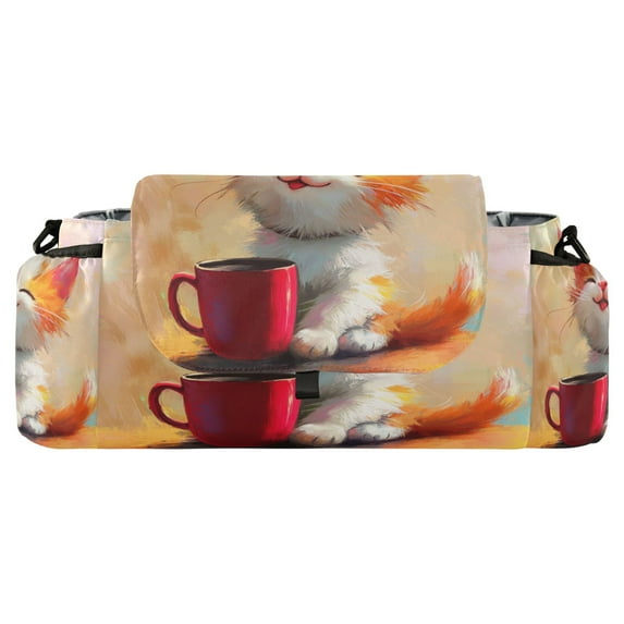 DIXRUYEE Stroller Organizer Purrfectly Happy Printed