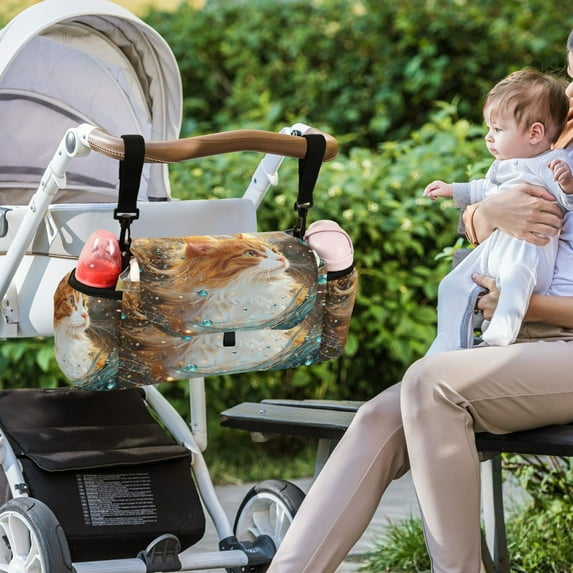 DIXRUYEE Stroller Organizer Radiant Cat Printed