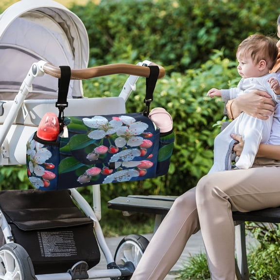 DIXRUYEE Stroller Organizer Rain-kissed Blooms Printed