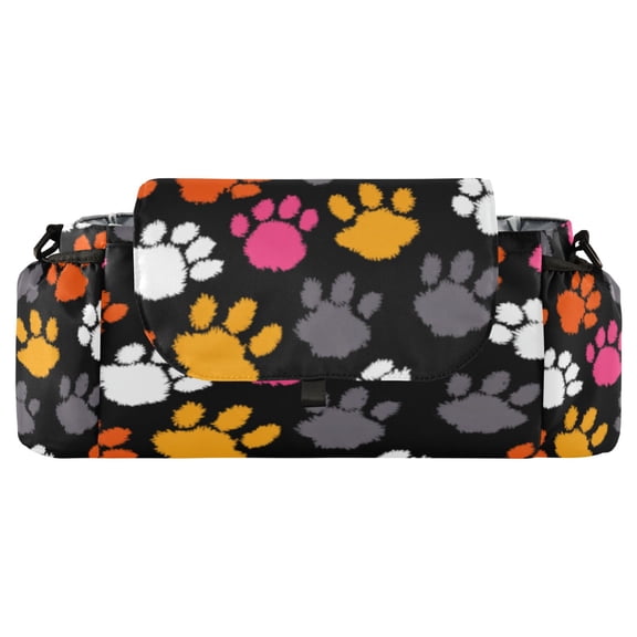 DIXRUYEE Stroller Organizer Rainbow Paws on Dark Canvas Printed