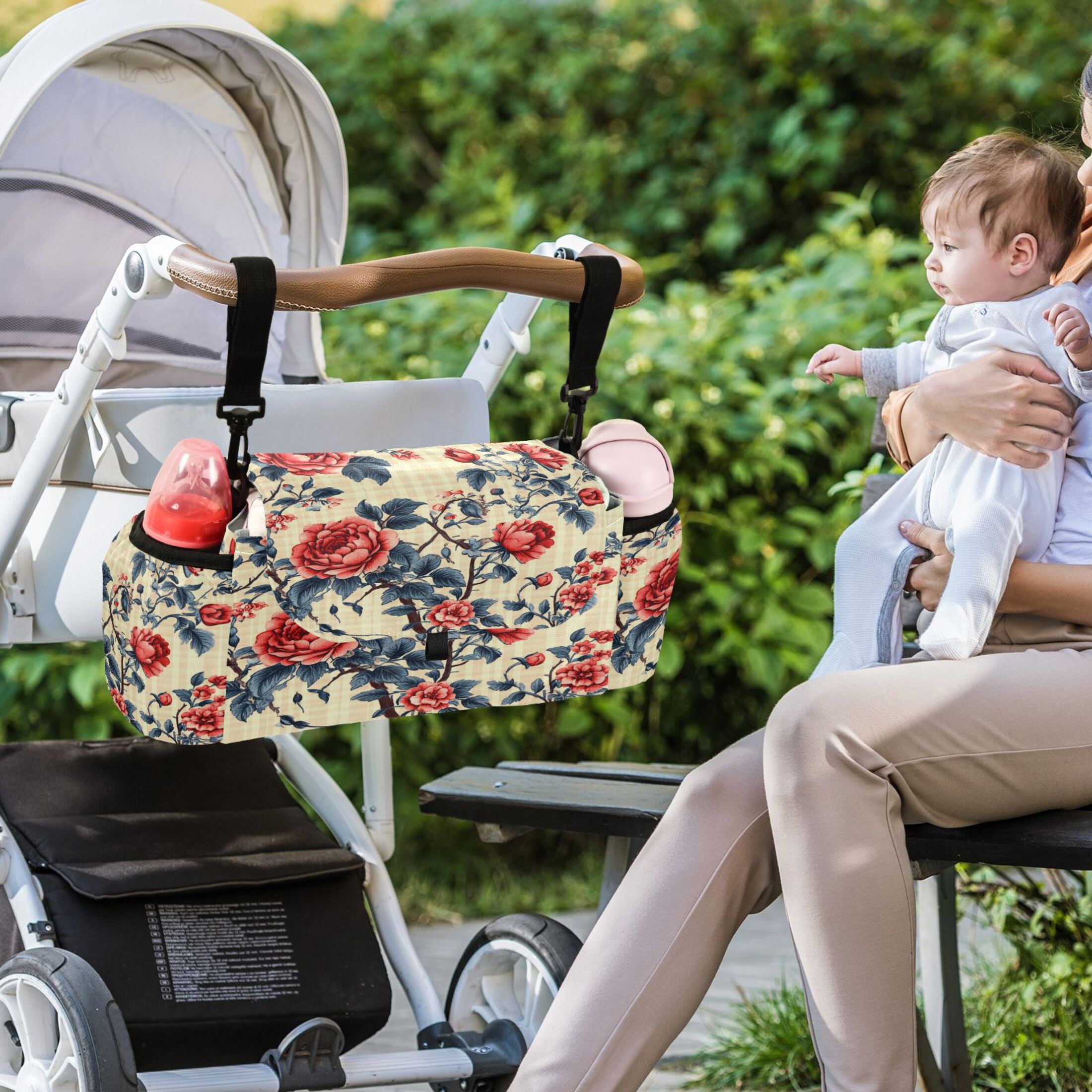 DIXRUYEE Stroller Organizer Roses in Bloom Printed