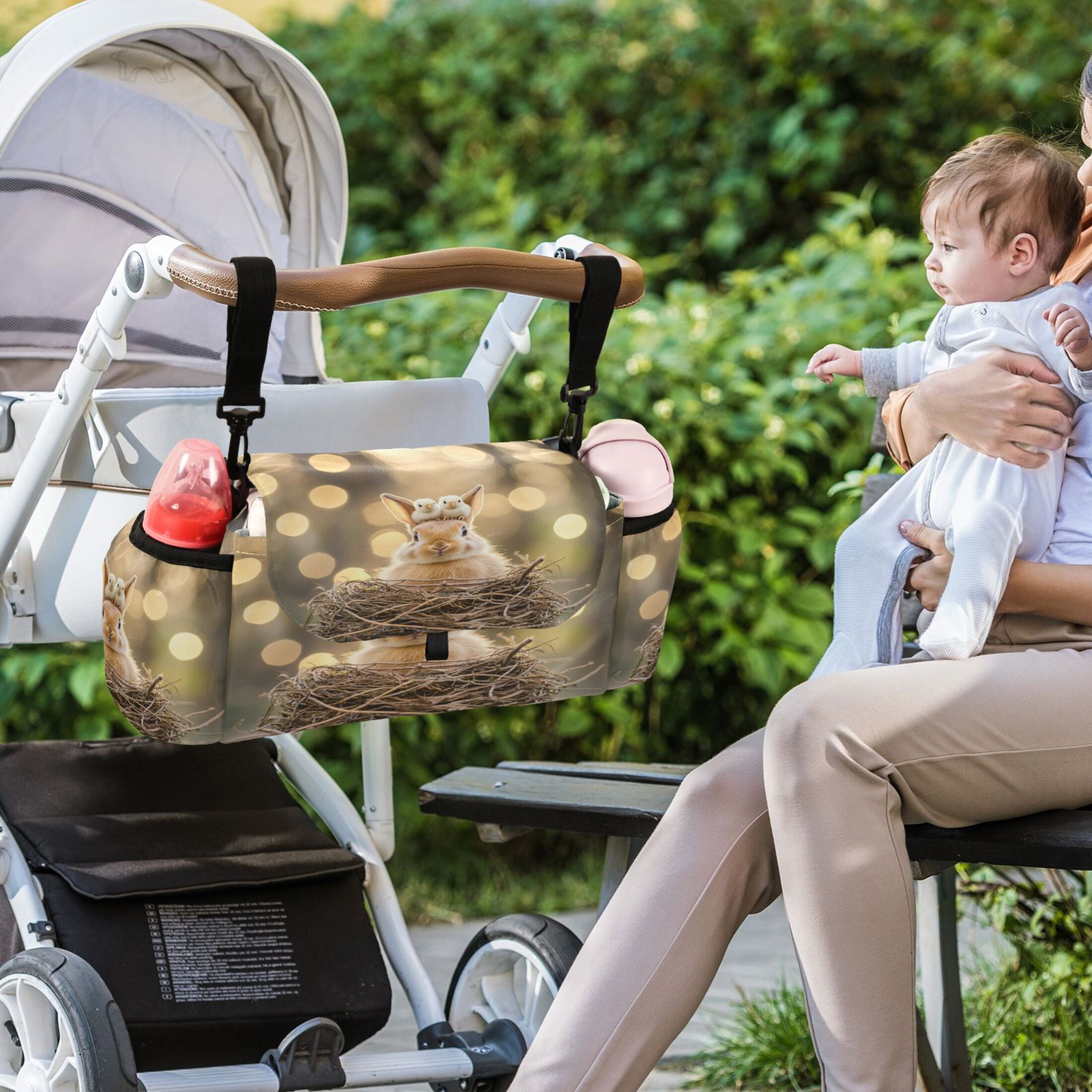 DIXRUYEE Stroller Organizer Squirrel's Spring Smile Printed