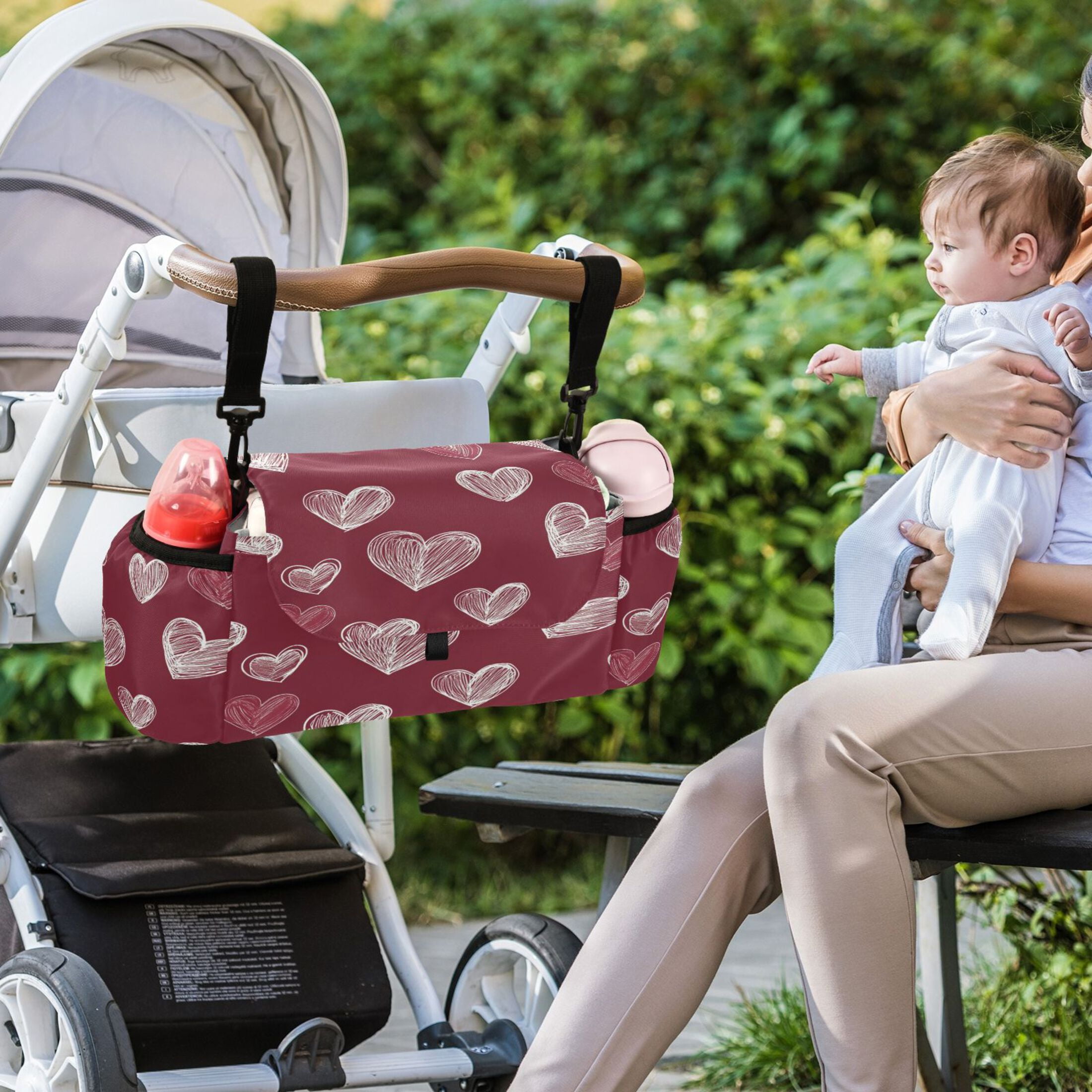 DIXRUYEE Stroller Organizer Timeless Love Sketches Printed