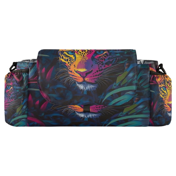 DIXRUYEE Stroller Organizer Vibrant Jungle Leopard Printed